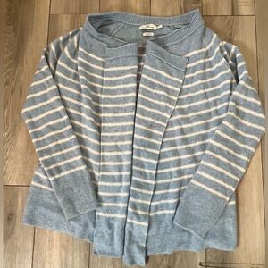 Vineyard Vines Cashmere Open Front Cardigan Blue White Stripe women’s small